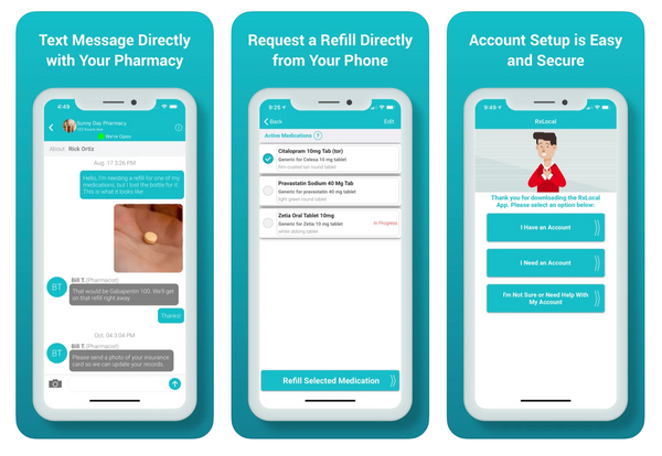 RxLocal pharmacy app on a smartphone